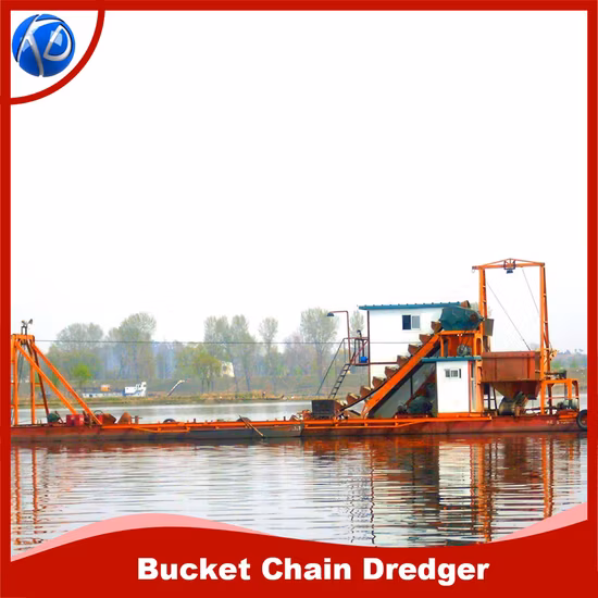 La Chine fabrique des dragues à roue à godets/dragueur d'or de chaîne de godet de bateau de drague d'or