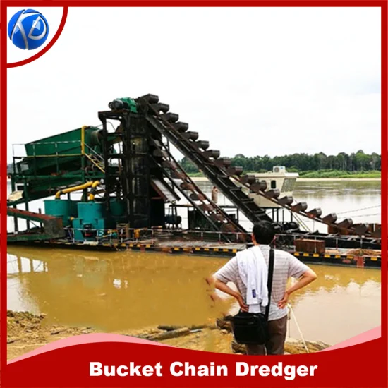 Drague de chaîne de sable de machine de drague de diamant d'équipement minier pour le dragage d'or dans la rivière